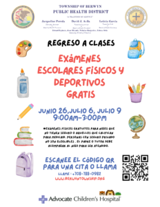 Berwyn Township free school physicals & sports physicals July 26-July 6